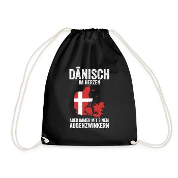 Dänen Dänisch Dänemark - Turnbeutel - Schwarz - Vorne