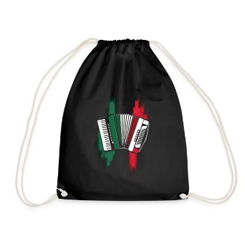 Akkordeon Akkordeonspieler Geschenk - Turnbeutel - Schwarz - Vorne
