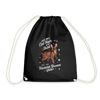 Katze Havanna Braun Geschenk - Turnbeutel - Schwarz - Vorne