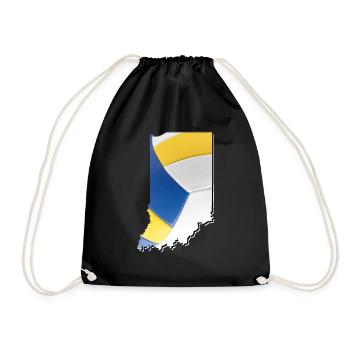 Real Volleyball in the Indiana State Map - Drawstring Bag - black - Front