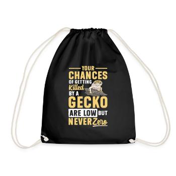 Leopard Gecko Reptile Pet Gecko - Drawstring Bag - black - Front