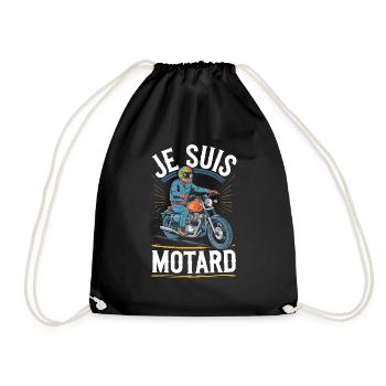 Je suis motard - Sac de sport léger - noir - Devant