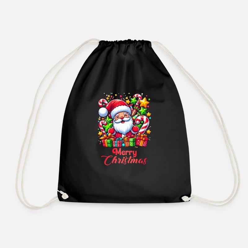 MERRY CHRISTMAS - Drawstring Bag - black