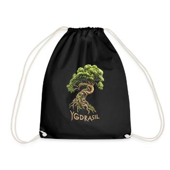 Viking Vikings Ygdrasil Tree Edda Odin Wotan - Drawstring Bag - black - Front