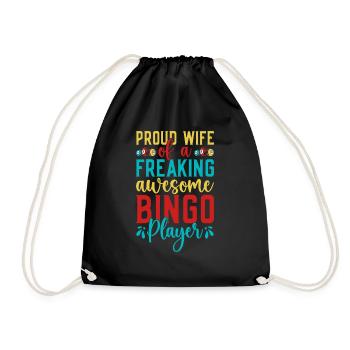 Jeu de bingo Fière épouse d’un joueur de bingo - Sac de sport léger - noir - Devant