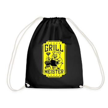 Grillmeister Ferkel Grillen - Turnbeutel - Schwarz - Vorne