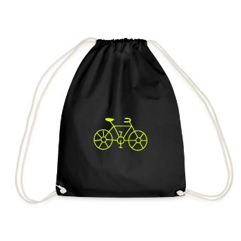 Fahrrad, Fahrrad, Fahrrad, Ruhestand, Geburtstag - Turnbeutel - Schwarz - Vorne