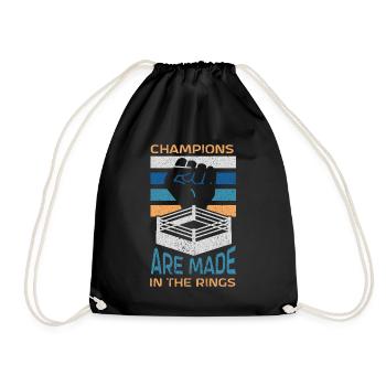 Boxe Boxer Arts Martiaux Boxe Ring Gants de Boxe - Sac de sport léger - noir - Devant