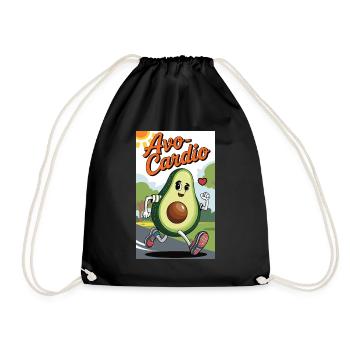 Avo-Cardio Geschenkidee Lustiges Grafikdesign - Turnbeutel - Schwarz - Vorne
