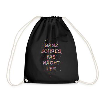 Ganzjohersfasnächtler - Turnbeutel - Schwarz - Vorne