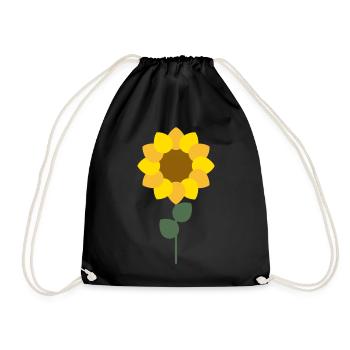 Sonnenblume - Turnbeutel - Schwarz - Vorne