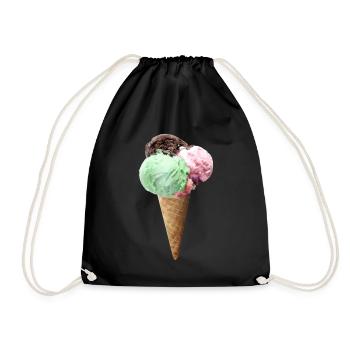 cornet de glace - Sac de sport léger - noir - Devant