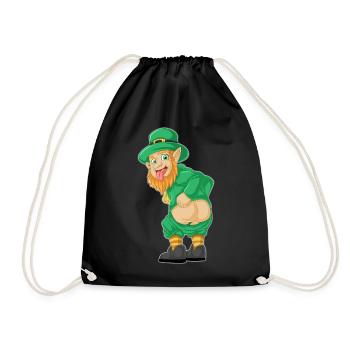 Chemise drôle de leprechaun – Te de la Saint-Patrick - Sac de sport léger - noir - Devant