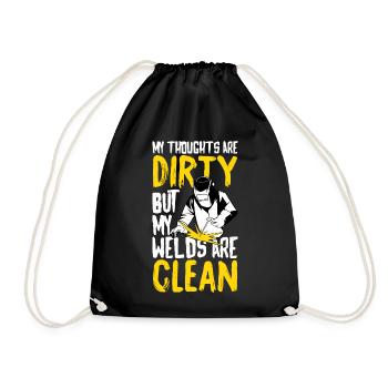 welding welding - Drawstring Bag - black - Front