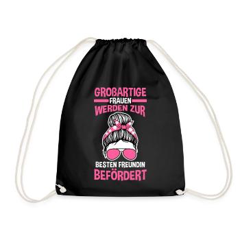 Beste Freundin - Turnbeutel - Schwarz - Vorne