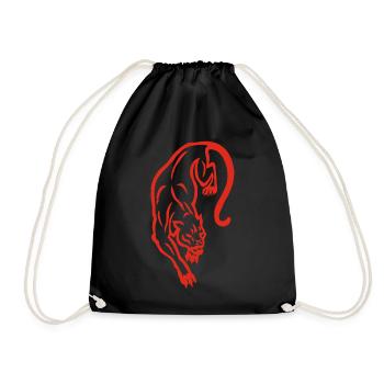 Red Panther Silhouette - Turnbeutel - Schwarz - Vorne
