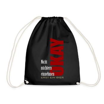 NE PRENEZ PAS DE JEÛNE Ok d’abord une bière - Sac de sport léger - noir - Devant