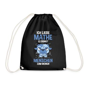 Mathematik Mathe Hund - Turnbeutel - Schwarz - Vorne