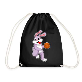 Hase Basketballspieler Basketball - Turnbeutel - Schwarz - Vorne