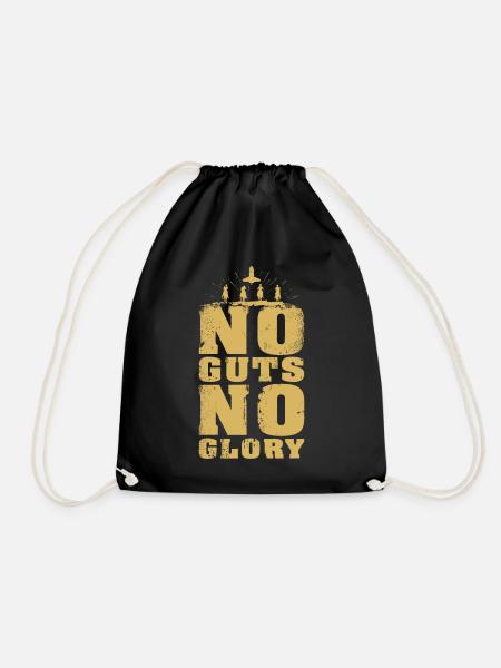 No Guts No Glory sandfarben - Turnbeutel - Schwarz
