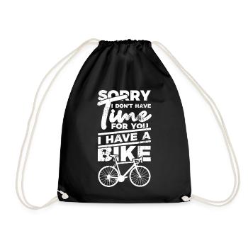 No time, I have a bike - Drawstring Bag - black - Front