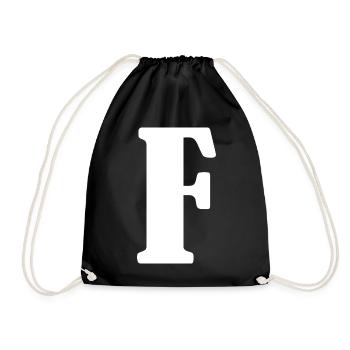 F - Drawstring Bag - black - Front
