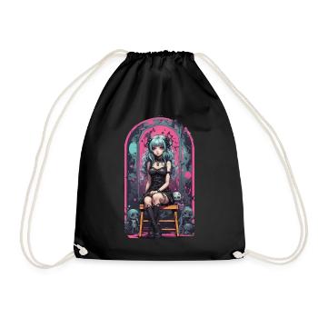 Pastel Goth Anime Kawaii E-Girl Style urbain - Sac de sport léger - noir - Devant