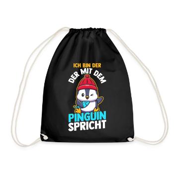 Pinguin - Turnbeutel - Schwarz - Vorne