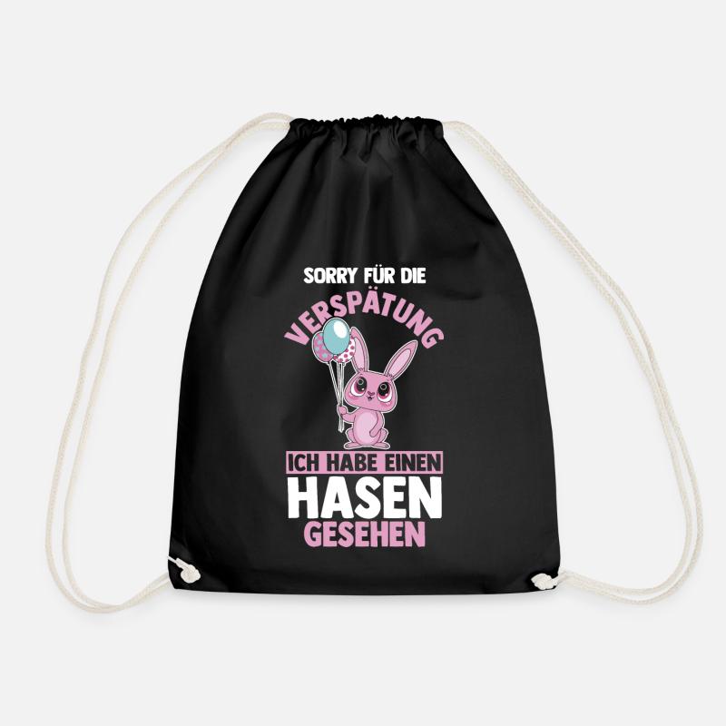 Kaninchen Hase - Turnbeutel - Schwarz
