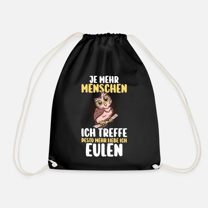 Eulen - Turnbeutel - Schwarz