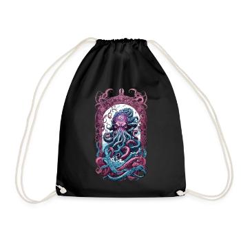 Kraken Goth Pastel occulte Halloween monstres marins - Sac de sport léger - noir - Devant