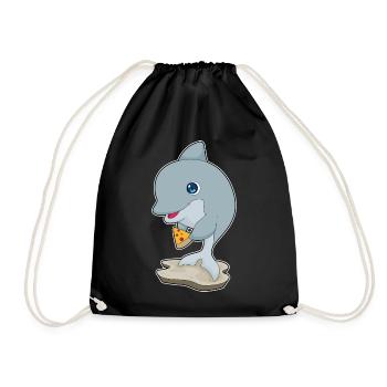 Dolphin Pizza - Drawstring Bag - black - Front