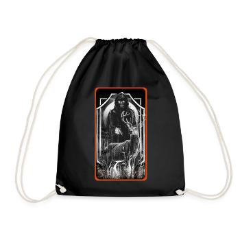 horreur, halloween, fantôme, cerf, mort, nature sauvage, occulte - Sac de sport léger - noir - Devant