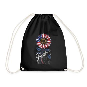 Patriotique américain Sunflower Freedom - Sac de sport léger - noir - Devant