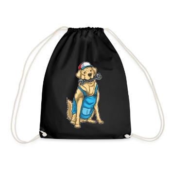 Labrador Mechanic Wrench Workshop - Drawstring Bag - black - Front