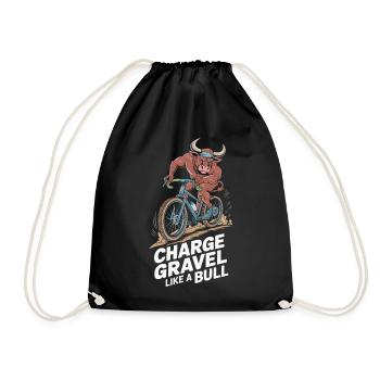 Bull Riding Bike Adventure Design - Drawstring Bag - black - Front