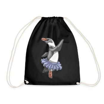 Pinguin Ballerina Ballett Tanz - Turnbeutel - Schwarz - Vorne