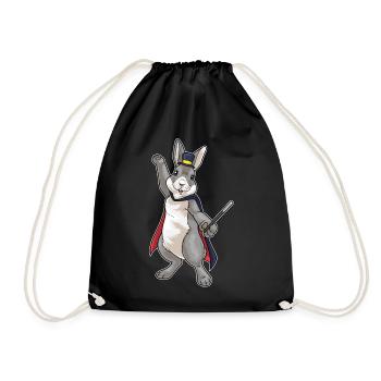 Bunny Wizard Wand - Drawstring Bag - black - Front