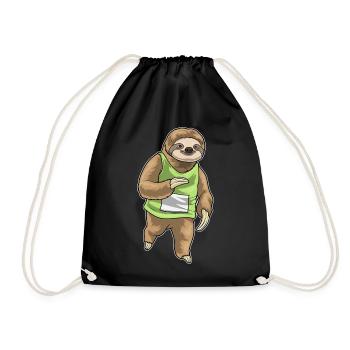 Sloth Jogger Jogging Sport - Drawstring Bag - black - Front
