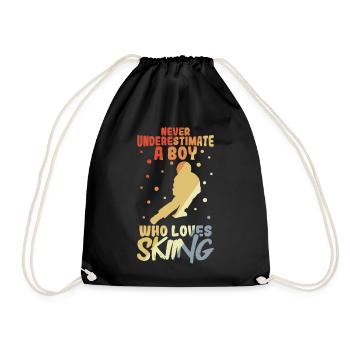 Drôle de garçon de ski - Sac de sport léger - noir - Devant