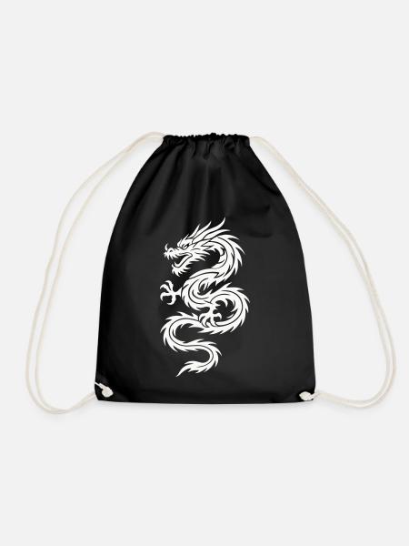 Tribal Drache Silhouette - Turnbeutel - Schwarz