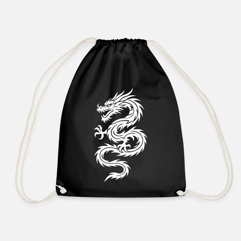 Tribal Drache Silhouette - Turnbeutel - Schwarz