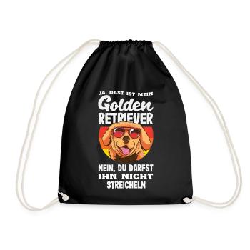 Golden Retriever Owner Owner Gift - Drawstring Bag - black - Front