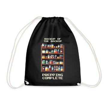 Backup | Prepping Humor - Drawstring Bag - black - Front