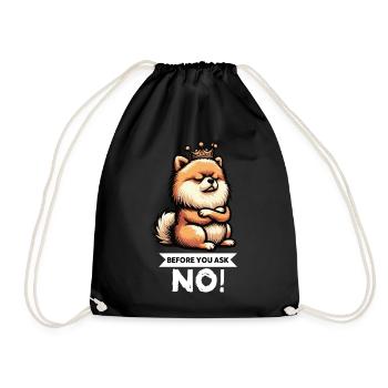 Before You Ask Pomeranian Pomeranian Pomeranian Spitz Dog - Drawstring Bag - black - Front