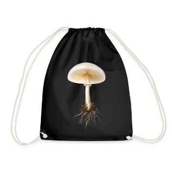 Porzellanpilz Buchen Schleimrübling Natur Design - Turnbeutel - Schwarz - Vorne