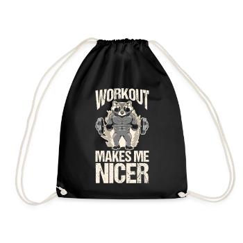 Trash Panda GYM Workout Raccoon - Turnbeutel - Schwarz - Vorne