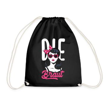The Bride Bachelor Skirt Vintage Wedding - Drawstring Bag - black - Front