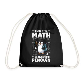 Pingouin mignon - Cadeau pour l’amoureux des manchots - Sac de sport léger - noir - Devant