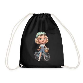 Daisy Bike Rider - Drawstring Bag - black - Front